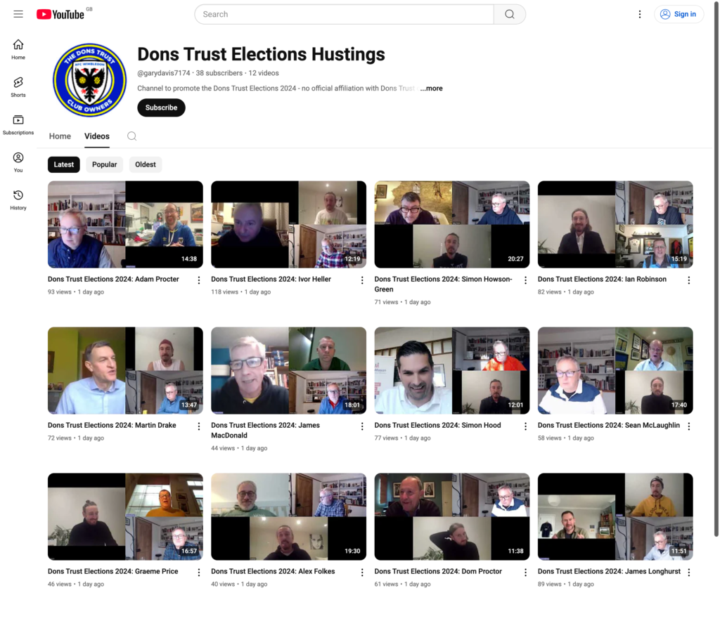 Dons Trust Elections Hustings 2024